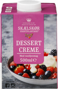 Dessert cream with vanilla flavor