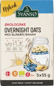 Øko Overnight Oats med Blåbær/Banan